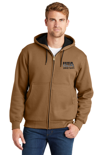 Heavyweight Full-Zip Hooded Sweatshirt with Thermal Lining