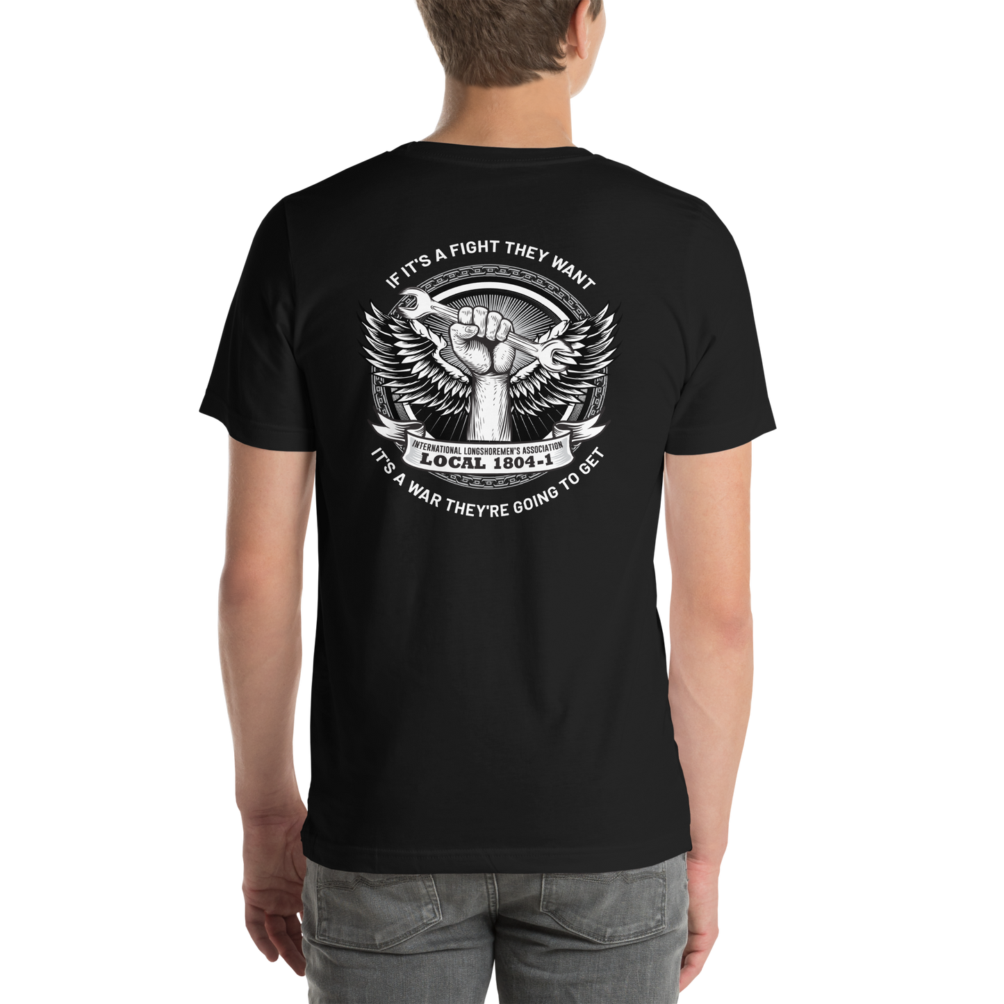 ILA STRONG - Premium Tee - Core Classic/Winged Slogan - Left Chest and Back