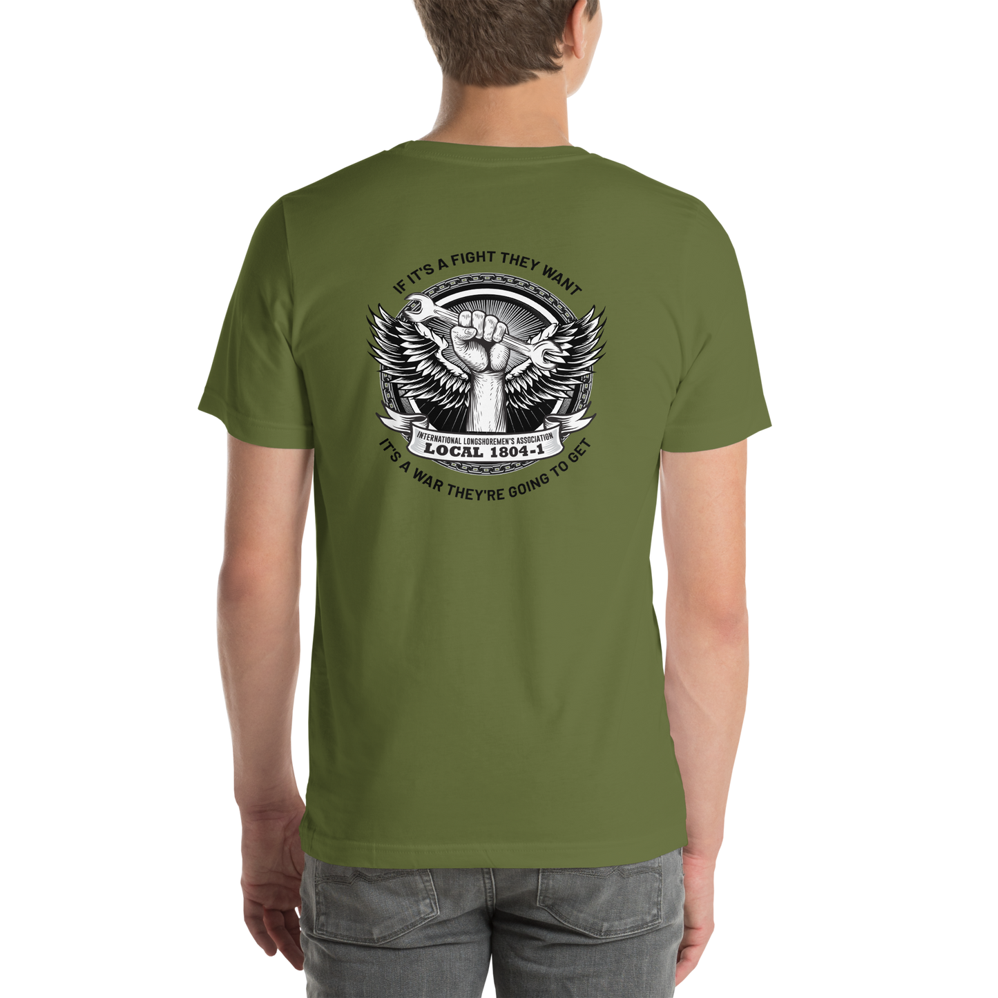 ILA STRONG - Premium Tee - Core Classic/Winged Slogan - Left Chest and Back