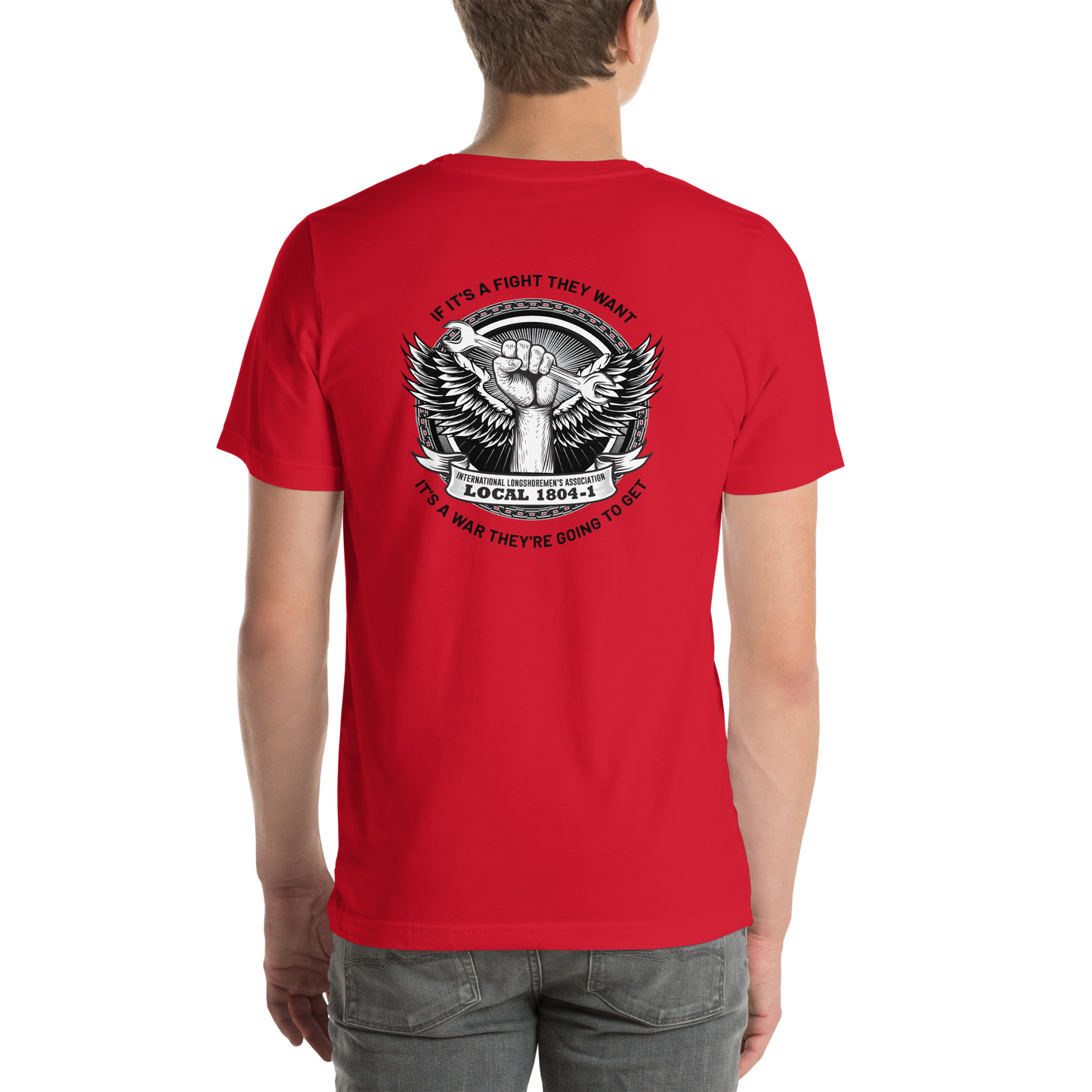 ILA STRONG - Premium Tee - Core Classic/Winged Slogan - Left Chest and Back
