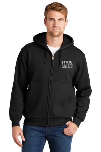 Heavyweight Full-Zip Hooded Sweatshirt with Thermal Lining