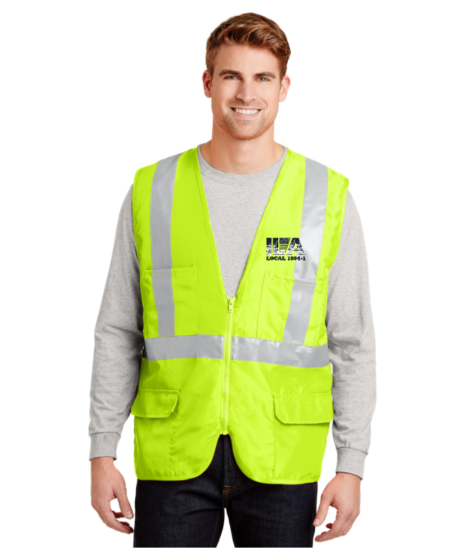 ILA ANSI 107 Class 2 Mesh Back Safety Vest - Left Chest Embroidery