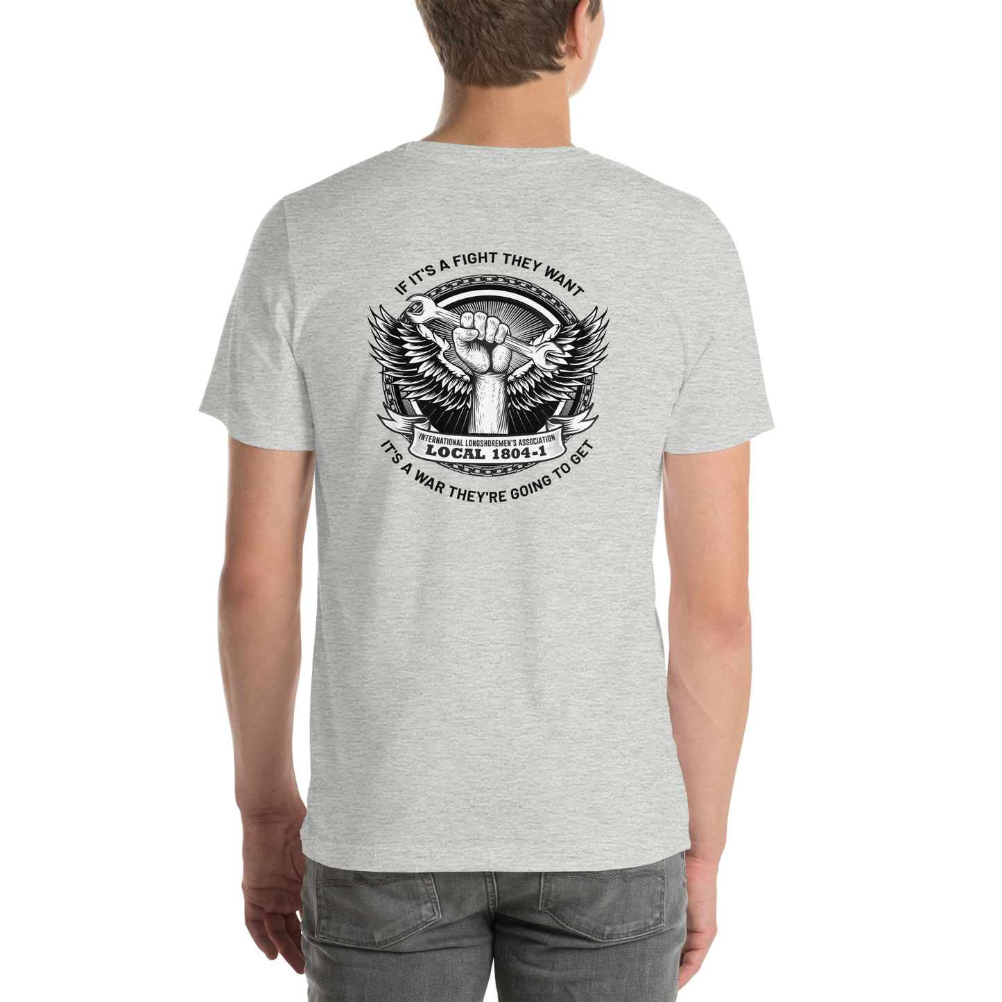 ILA STRONG - Premium Tee - Winged Slogan - Back Only